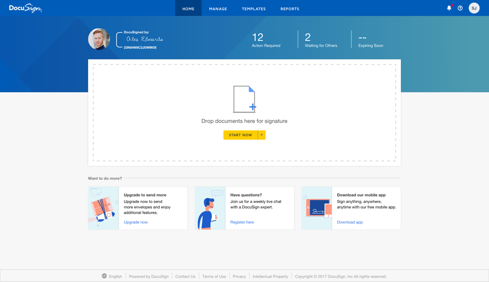 docusign homepage