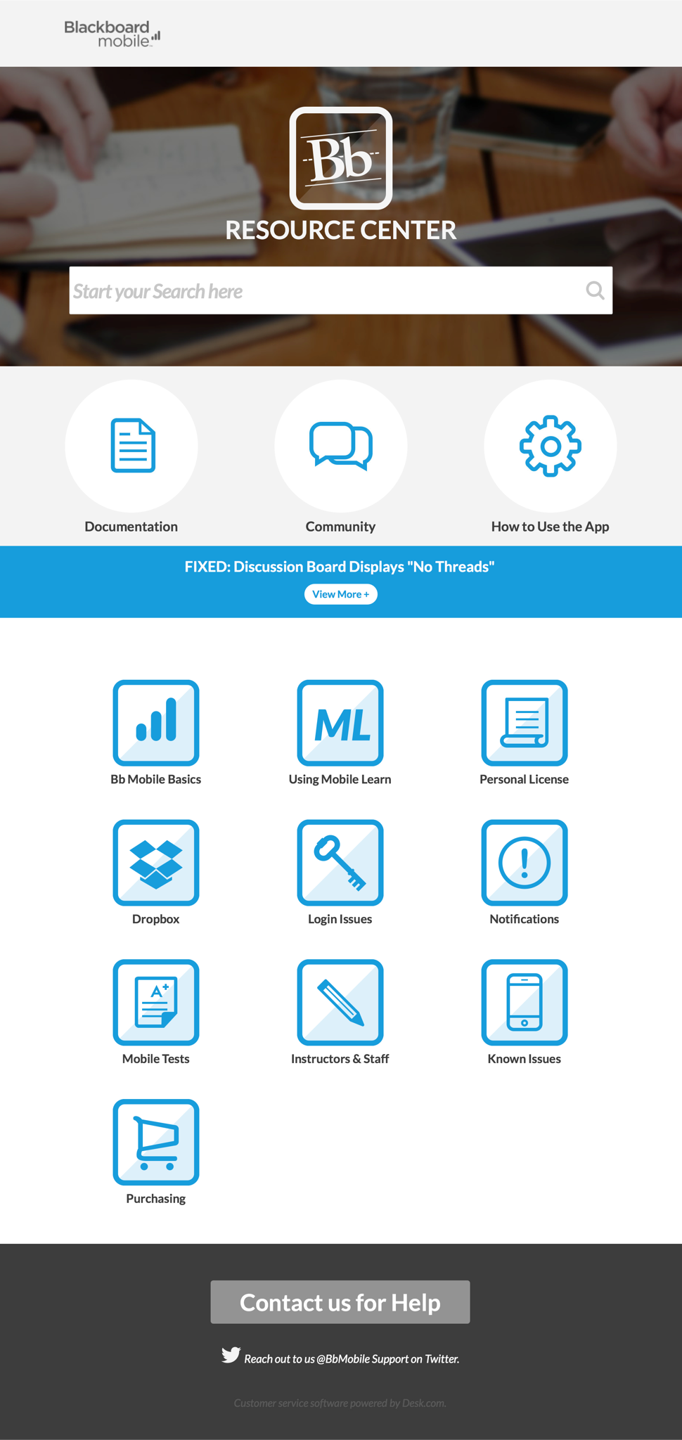 mobile learn helpdesk search results