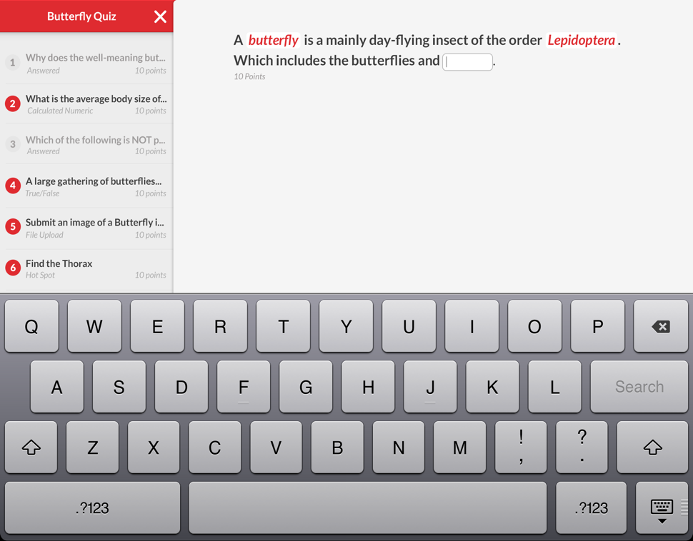 mobile learn ipad tests fill in the blanks