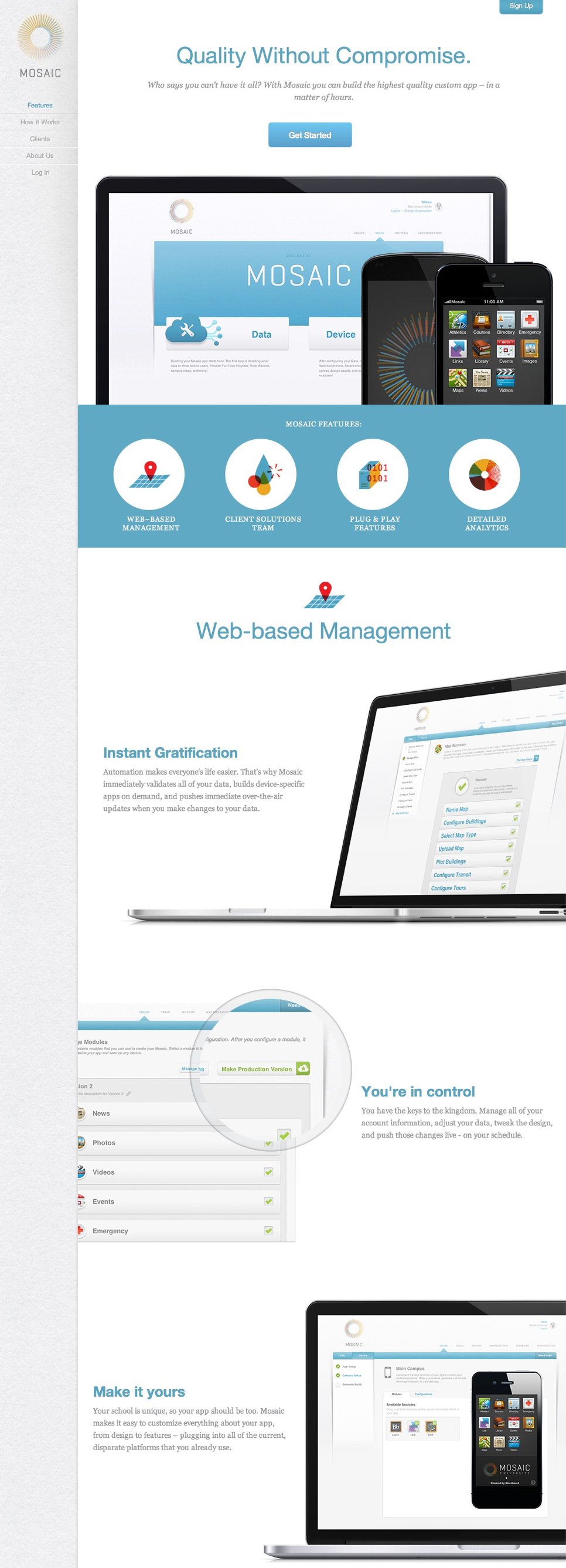 mosaic features page